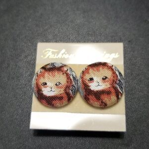 Kitty cat fabric earrings